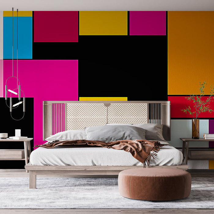 Tapet geometrisk | Samtida mönster med ljusa färgblock
