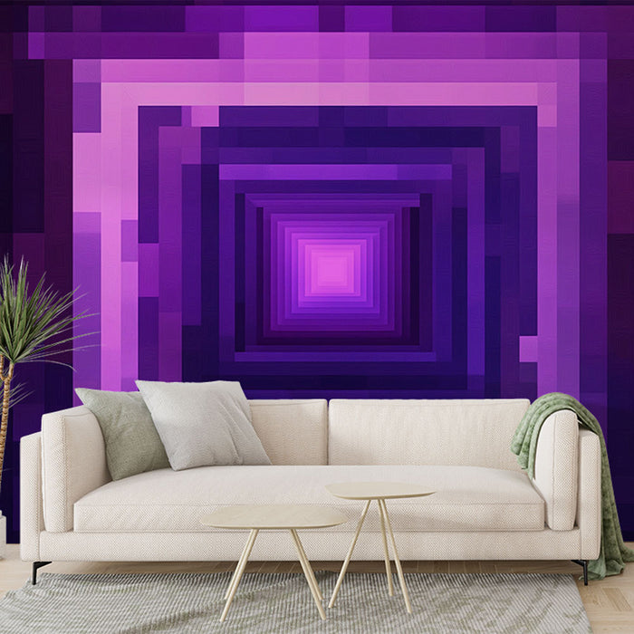 Nástěnná tapeta geometrická | Vzor přechodových fialových barevných bloků