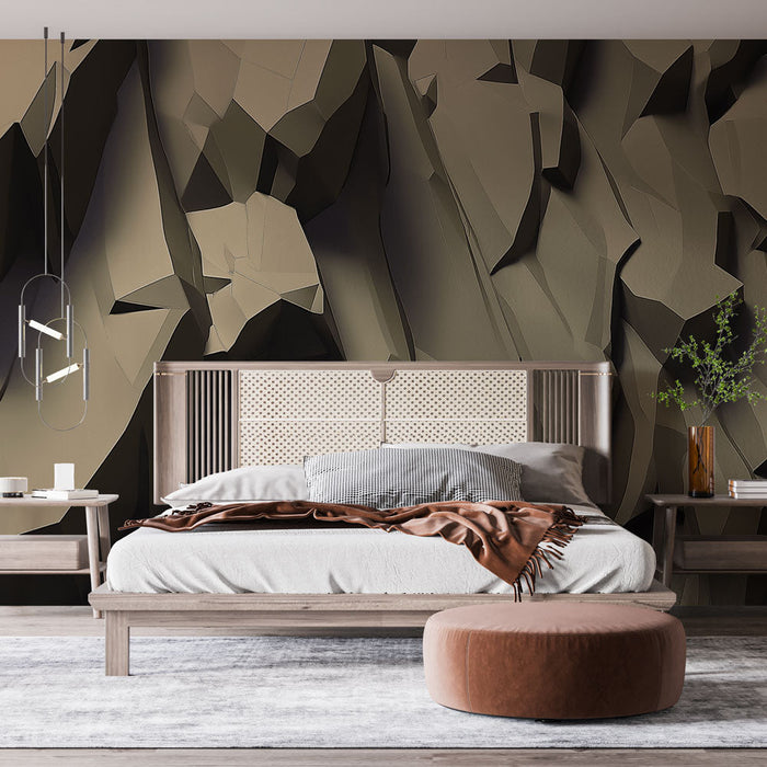 Tapeta geometrická | Texturovaný vzor v reliéfu a přírodních barvách