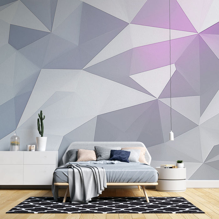 Tapeta geometryczna | Wzór trójkątny w pastelowym gradiencie