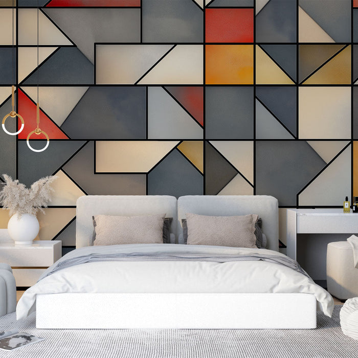 Muraaltapeet geomeetriline | Abstraktsed mustrid erinevate ja kontrastsete toonidega