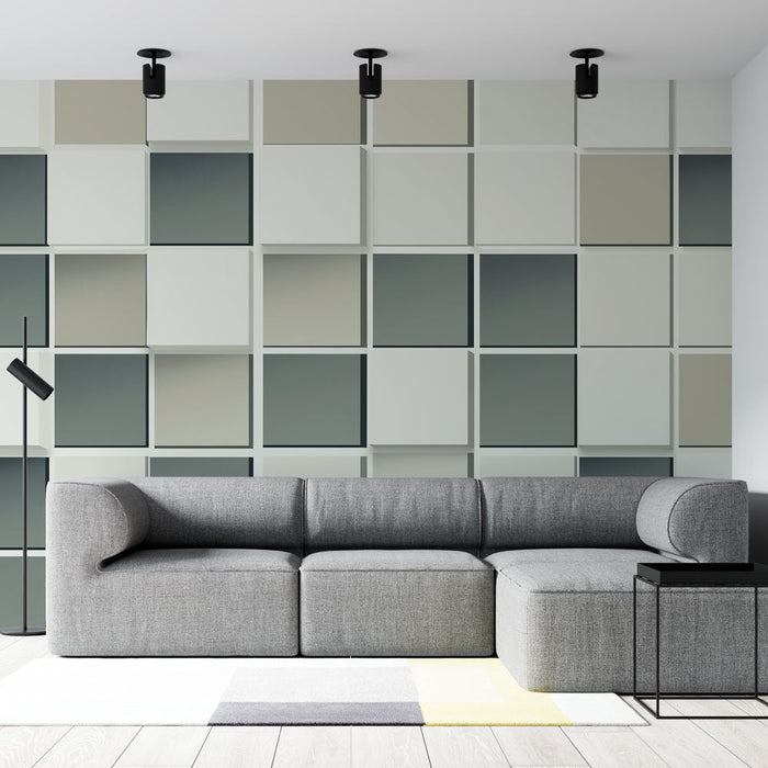 Geometrijska tapeta | Vzorci kvadratov v gradientih nevtralnih barv