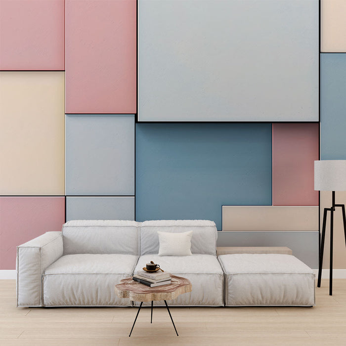 Geometrijska tapeta | Pravokotne oblike vzorcev v pastelnih odtenkih