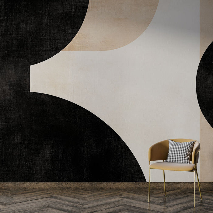 Fototapet geometrik | Siyah, bej ve beyazda modern desenler