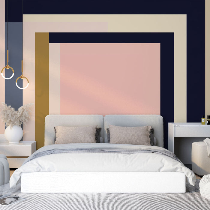 Geometrijska tapeta | Pravokotni vzorci v mehkih in temnih odtenkih