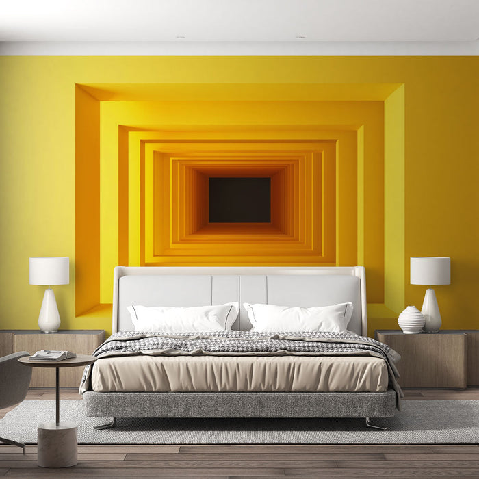 Papel de parede geometrico | Perspectivas em amarelo brilhante