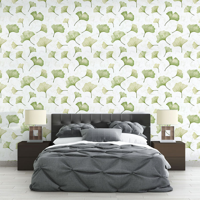 Papel de parede ginkgo | Um padrão delicado de folhas de ginkgo em um fundo claro