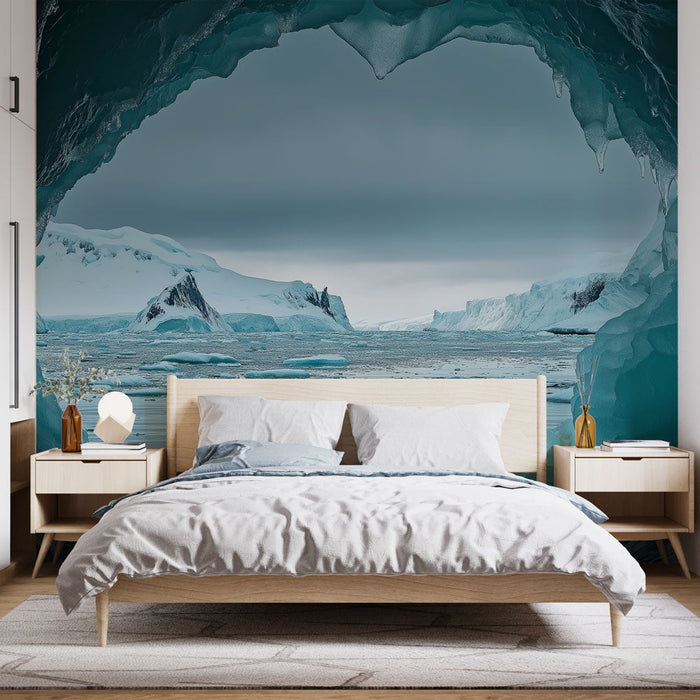 Carta da parati ghiacciaio | Vista spettacolare di un paesaggio glaciale blu e bianco