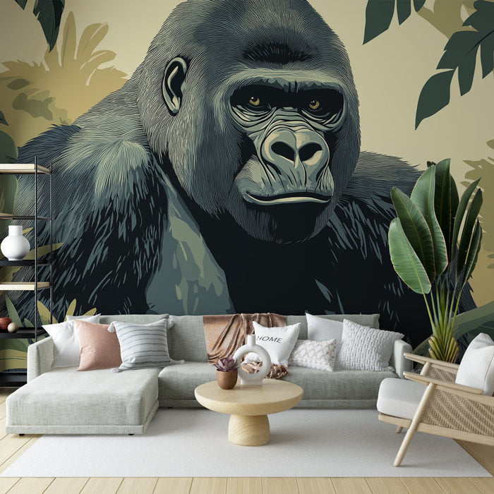Tapete gorilla | Majestätischer Gorilla mitten im Dschungel