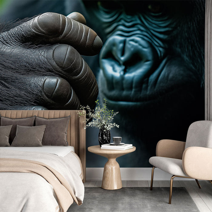 Papel de parede gorila | Close-up cativante das expressivas características de um gorila