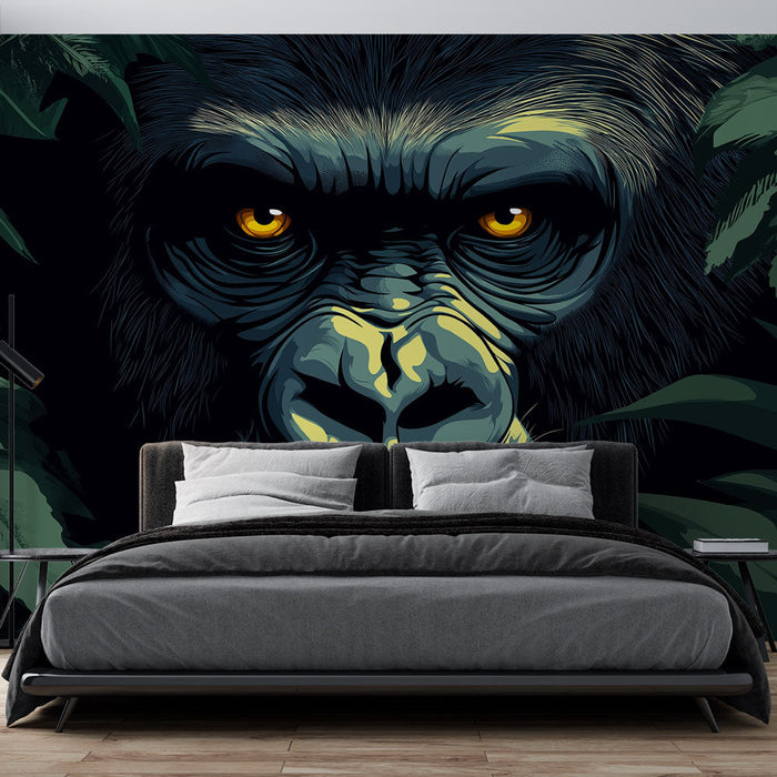 Papel de parede gorila | Retrato cativante de um gorila no meio da selva