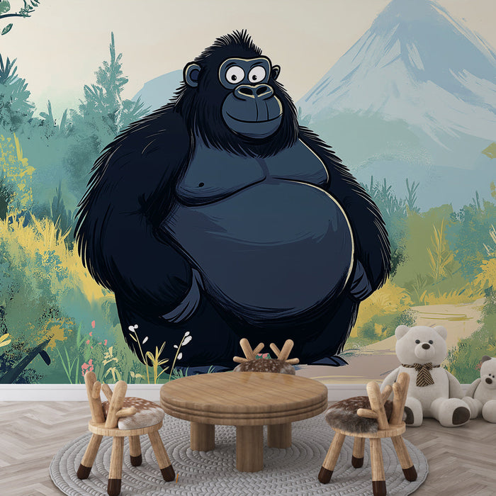 Seinapilt gorilla | Õnnelik gorilla looduslikus keskkonnas