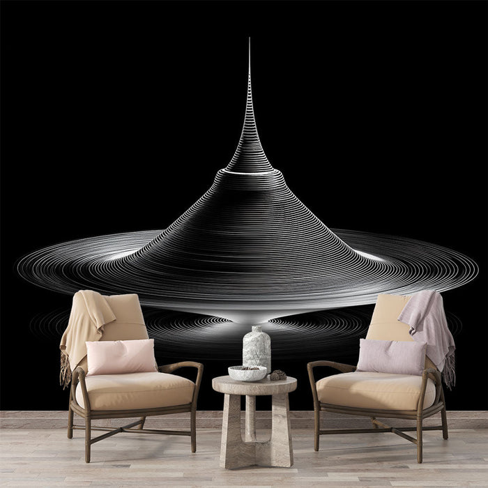 Fototapet moderne design | Monokrom spiral mønster