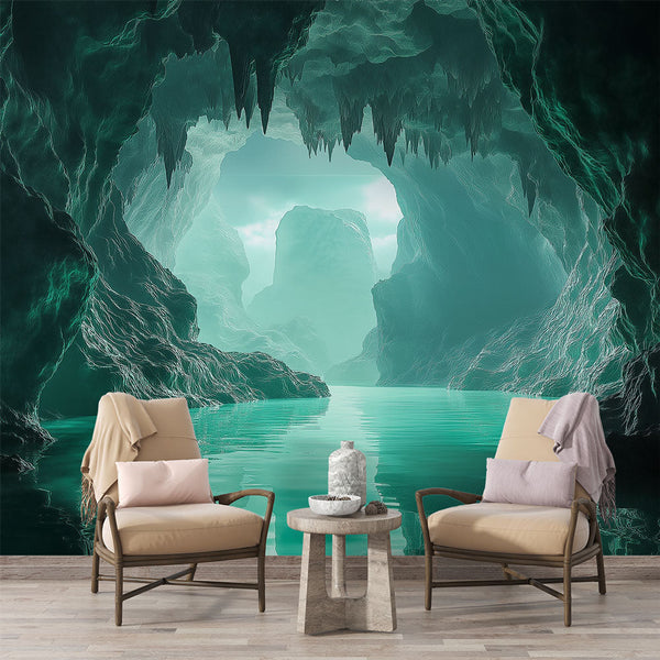 Papel pintado aquatic cave Hypnotic view of a cave with