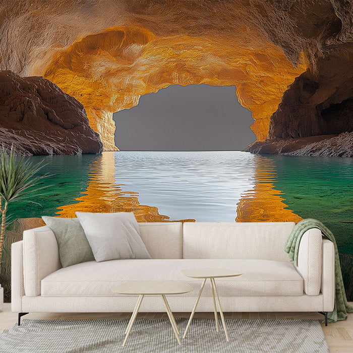 Mural Wallpaper marine cave | Reflections of light in an aquatic cave
