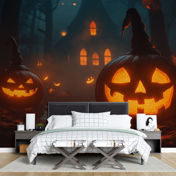 Tableau sur toile 120x160 cm - Décoration murale Halloween - Fantôme - Automne Tableau sur toile 120x160 cm - Décoration murale Halloween - Fantôme - Automne