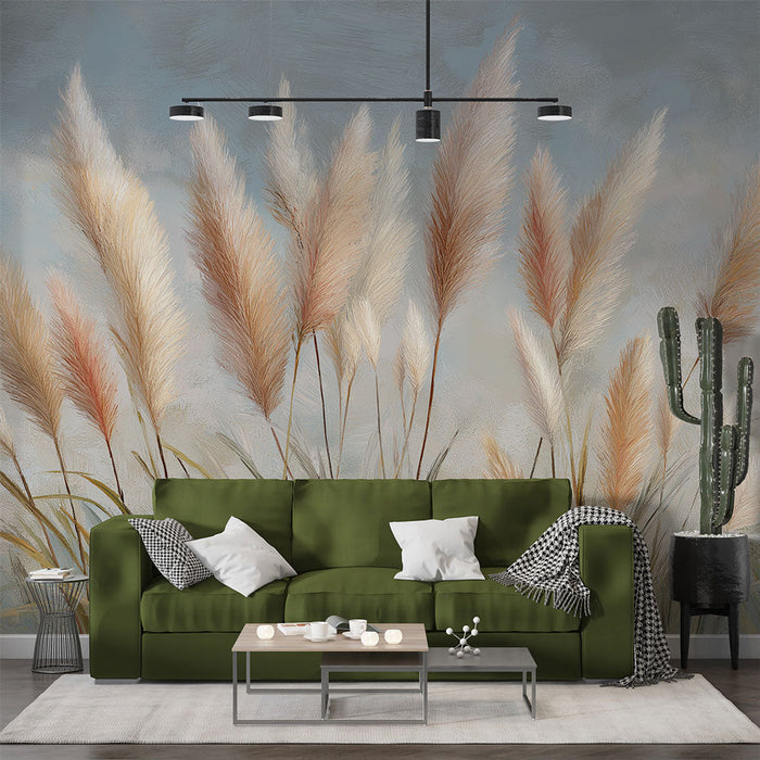Fototapet vilde græs | Delikate pampas elementer på en blød baggrund