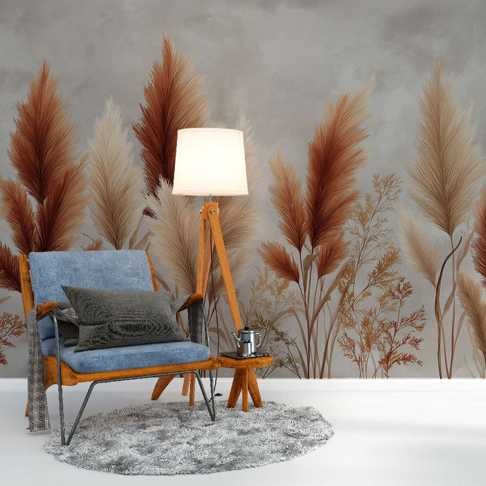 Tapete pampas grass | Ένα κομψό σχέδιο με γήινες και χρυσές αποχρώσεις