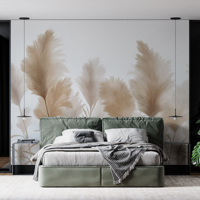 Fototapet tørre urter | Delikat motiv av plante fjær i nøytrale toner