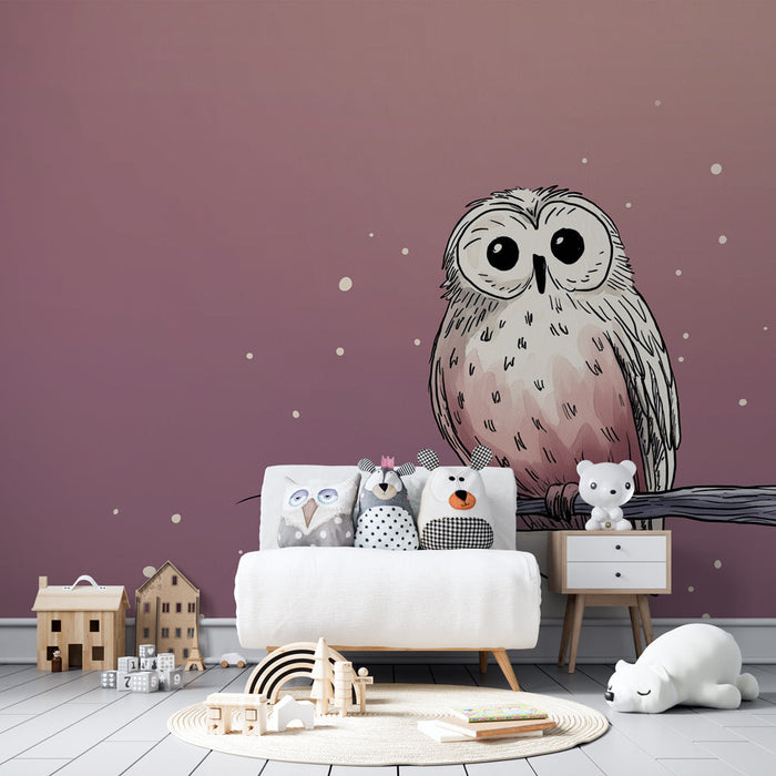 Fotótapé bagoly | Egy aranyos bagoly levéllel a kezében egy ágon