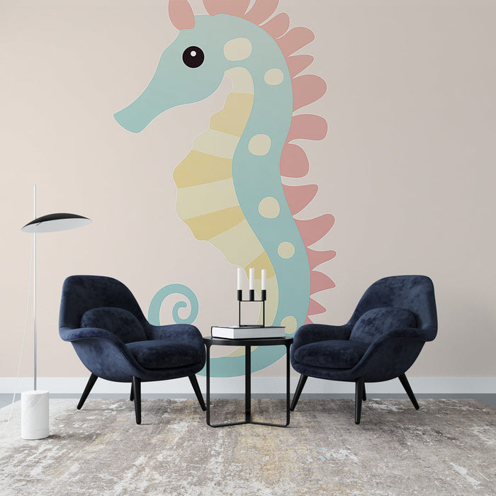 Seinahobu tapeet merihobu | Värvikas disain armsast merihobust pehmel taustal
