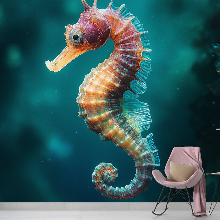 Falfestmény tapéta tengeri csikó | Bűvöld el a belső teredet ezzel a színes tengeri csikóval