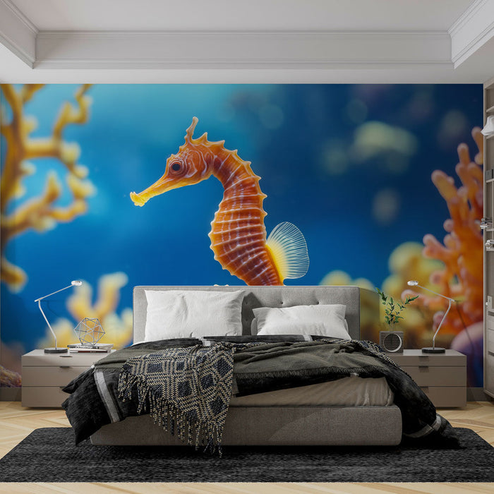 Seinapilt merihobu | Elegantne oranž merihobu elavas veealuses maailmas