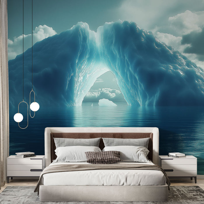 Mural Wallpaper iceberg | Iceberg landscape with a luminous passage