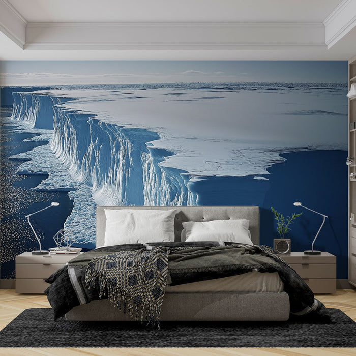 Falfestmény jéghegy | Fenséges gleccser táj tengeri tükröződésekkel