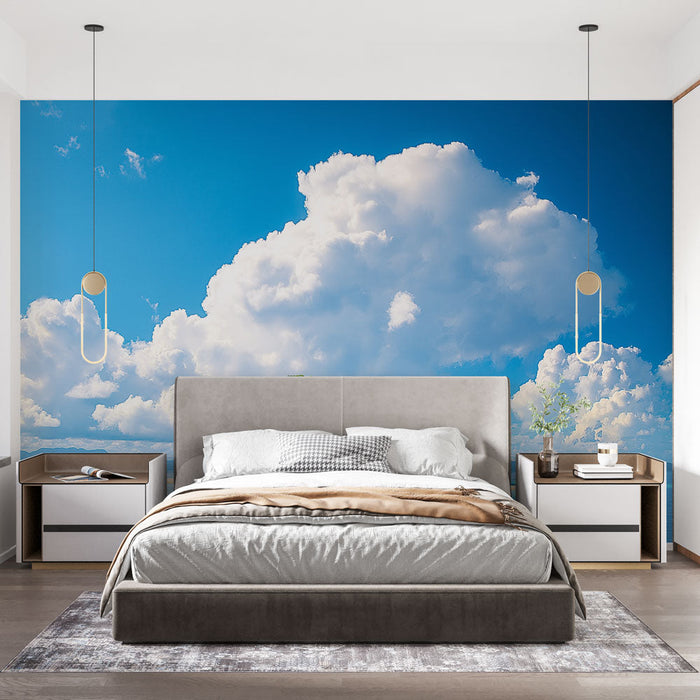 Carta da parati isola tropicale | Un'isola paradisiaca circondata da cielo azzurro e acqua turchese