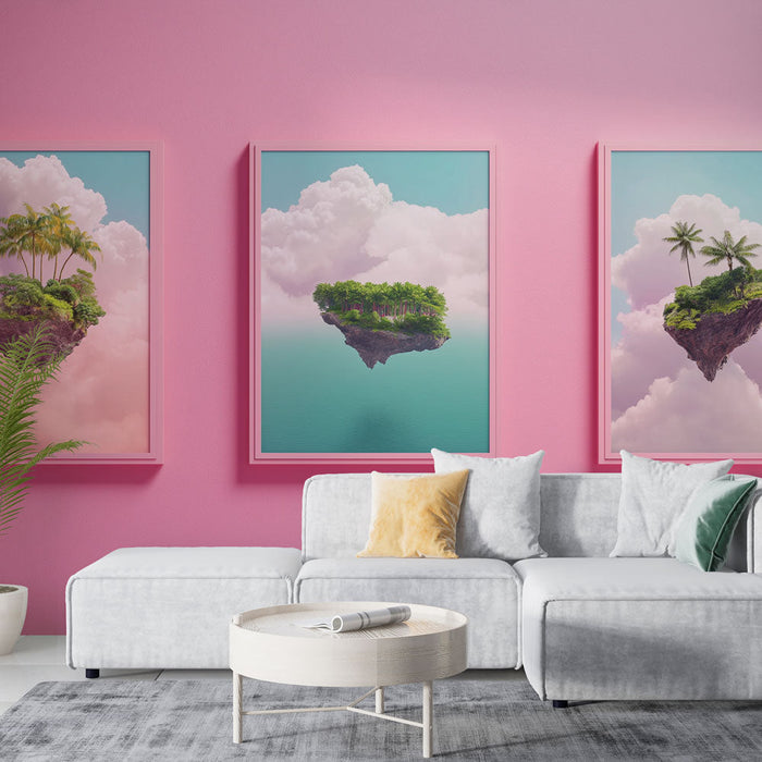 Papel de parede Ilhas flutuantes | Paisagens exóticas suspensas nas nuvens