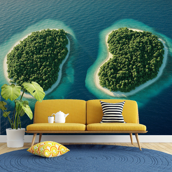 Fototapet tropical islands | To frodige øyer omgitt av krystallklart vann