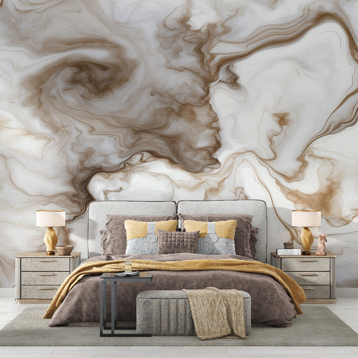 Nougat Marble Effect Mural Wallpaper