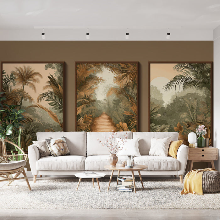 Имитация на тапет | Пътека в джунглата с тропическа растителност