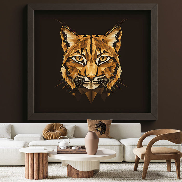 Imitacija slikanja tapeta | Geometrijski dizajn u zlatnim i smeđim nijansama