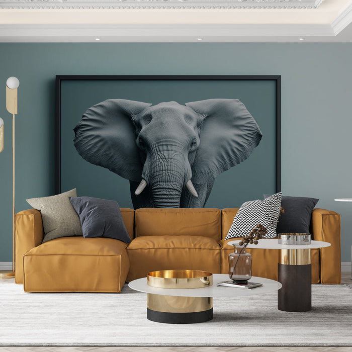 Falfestmény utánzat festmény | Elegáns elefánt minta szürke árnyalatokban