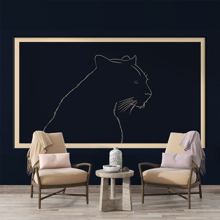 Fototapet taklit resim | Koyu arka plan üzerinde zarif minimalist silüet