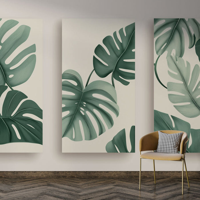 monstera leaf mural Mural Wallpaper imitation painting