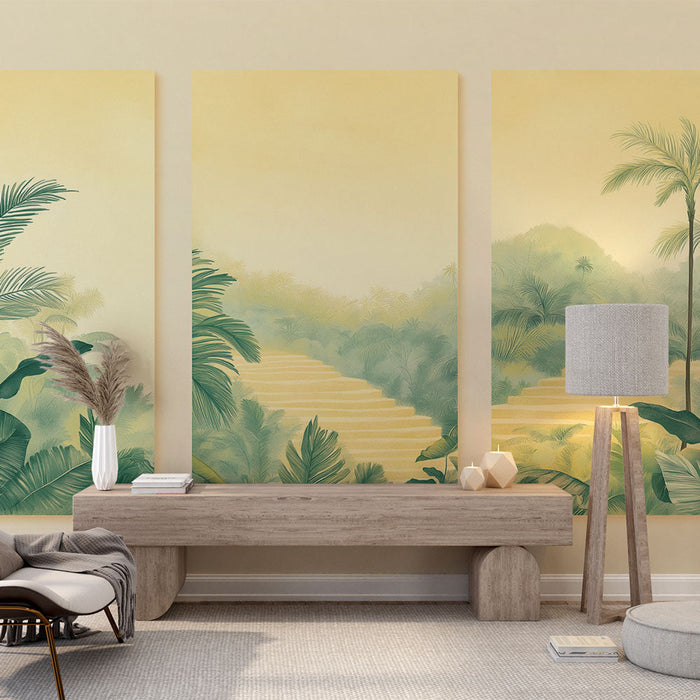 Fototapet imitation painting | Luksuriøs løv og tropiske landskaber