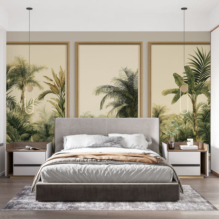 Имитираща картина тапет | Тропическа гора с пищни палмови мотиви