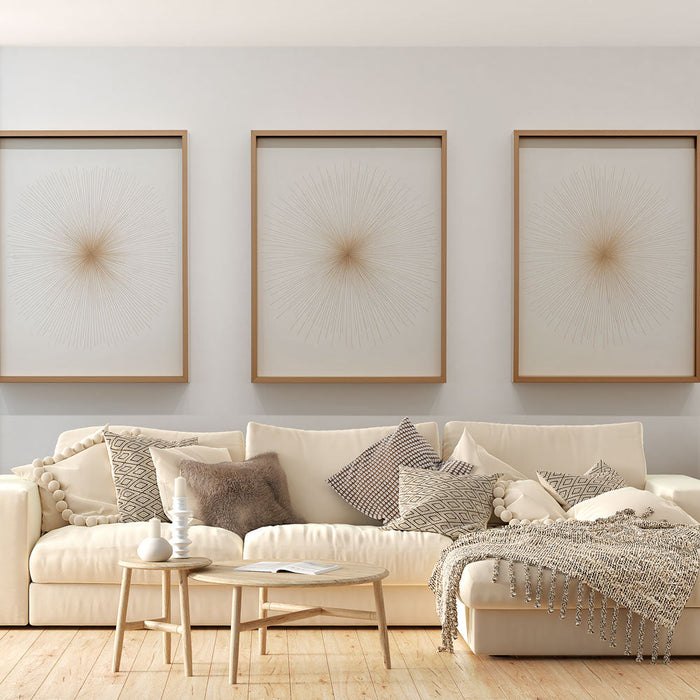 Mural Wallpaper imitation painting | Abstract motif in the shape of a golden star