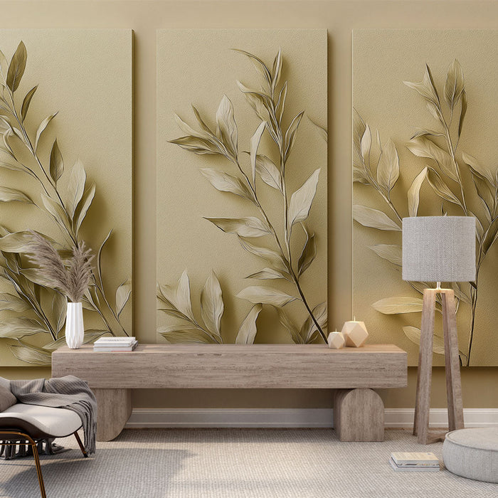 Tapetti jäljitelmä taulu | Elegantti helpotuslehtikuvio