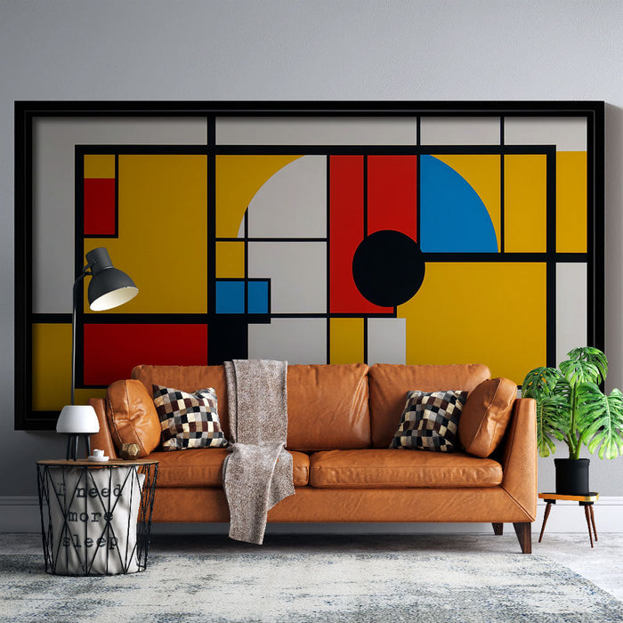 Imitacija slikanja zidne tapete | Šareni uzorci s apstraktnim oblicima