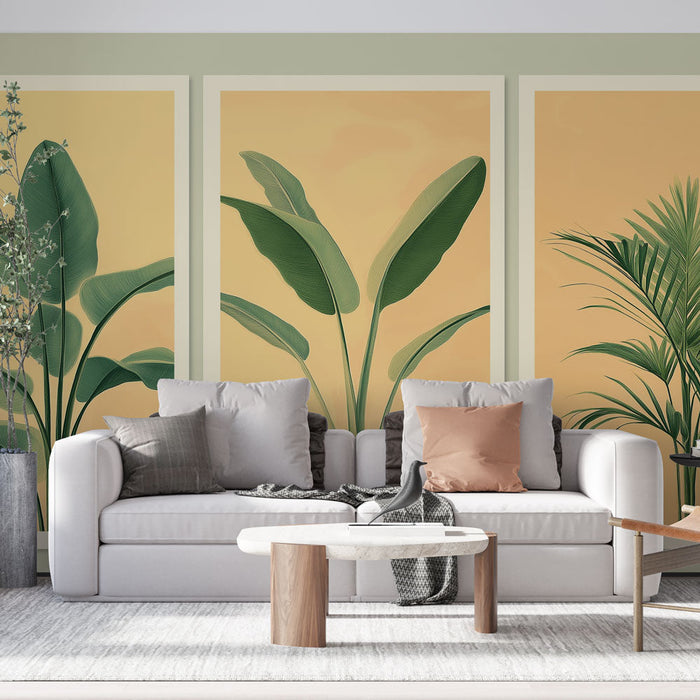 Tapete с имитация на табло | Изобилие от растителни орнаменти върху пастелен фон