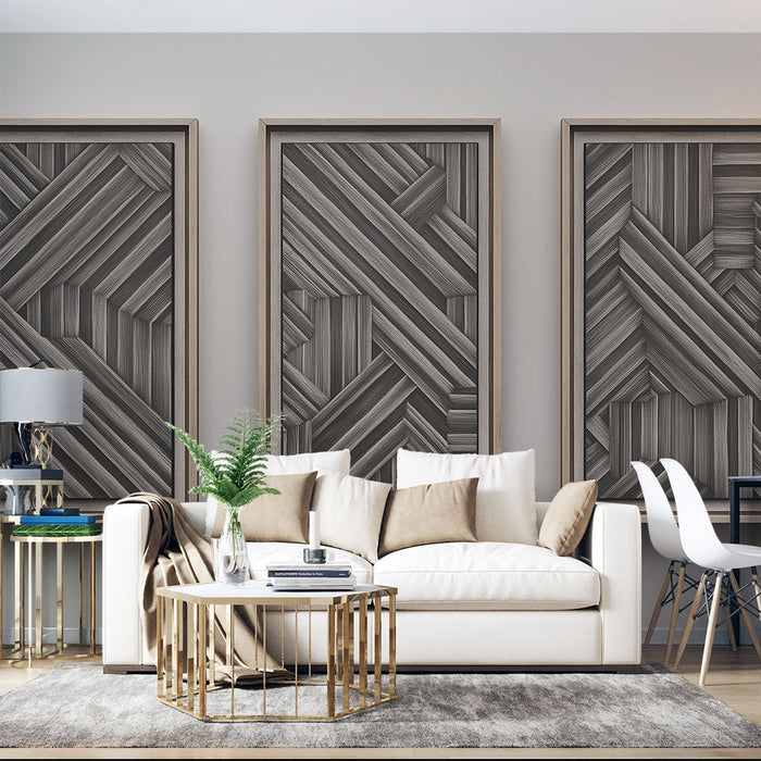 Mural Wallpaper imitation painting | Geometric patterns in black and white