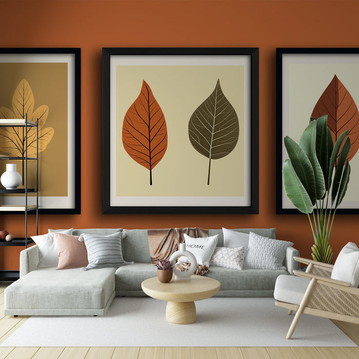 Ταπετσαρία απομίμησης ζωγραφικής | Μοντέρνα σχέδια με φθινοπωρινές αποχρώσεις