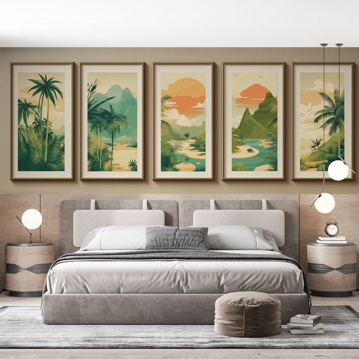 Ταπετσαρία απομίμησης ζωγραφικής | Πάνελ τοίχου που απεικονίζουν πλούσια και ήρεμη φύση