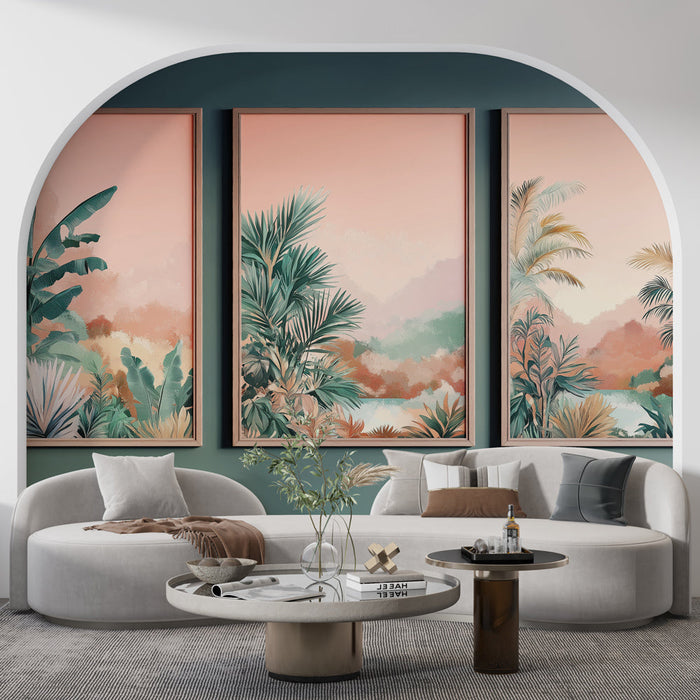 Imitace malby tapety | Uklidňující krajina s bujnou vegetací