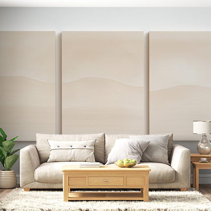 Tapetti jäljitelmä taulusta | Minimalistinen maisema lempeillä aalloilla