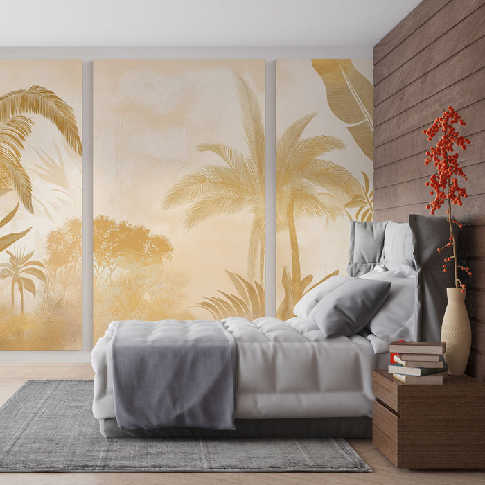 Tapéta utánzat tájkép | Arany és nyugtató trópusi táj